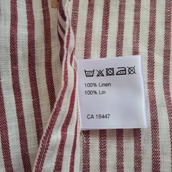 NEW Stenstroms Striped Red Button Down 100% Linen Dress Shirt Size L - Picture 16 of 16